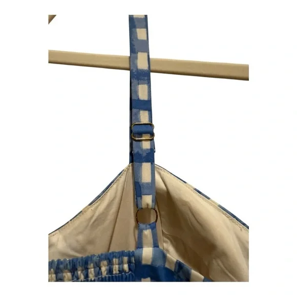 Lilly Pulitzer Blue White Checkered Gingham Sundress Size 6 Smocked Dress - Picture 4 of 11